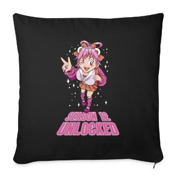 Anime Manga Anime Birthday Girl - Sofa pillowcase 17,3'' x 17,3'' (45 x 45 cm) - black - Front