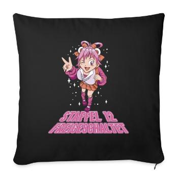 Anime Manga Anime Birthday Girl - Sofa pillowcase 17,3'' x 17,3'' (45 x 45 cm) - black - Front