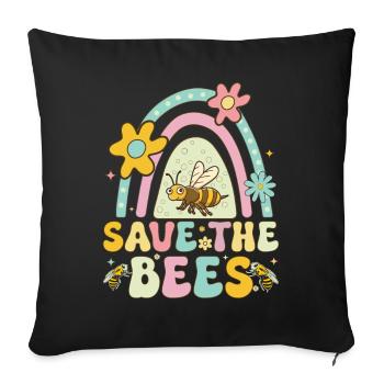 Save the Bees Beekeeper Beekeeping - Sofa pillowcase 17,3'' x 17,3'' (45 x 45 cm) - black - Front