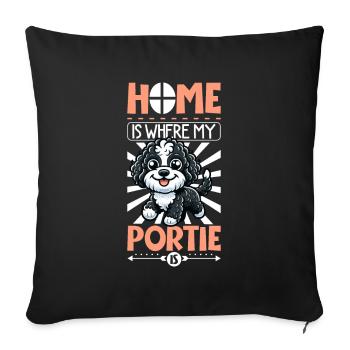 Home - Portuguese Water Dog - Sofa pillowcase 17,3'' x 17,3'' (45 x 45 cm) - black - Front