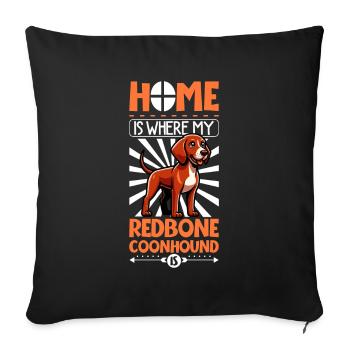 Home - Redbone Coonhound - Sofa pillowcase 17,3'' x 17,3'' (45 x 45 cm) - black - Front