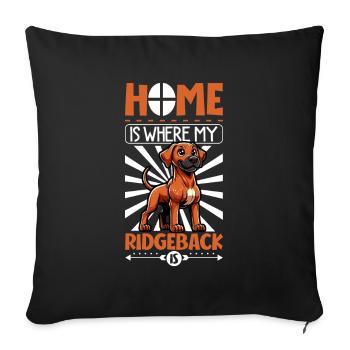 Zuhause - Rhodesian Ridgeback - Sofakissenbezug 45 x 45 cm - Schwarz - Vorne