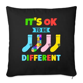 It's Ok to be Different with colorful Socks - Sofa pillowcase 17,3'' x 17,3'' (45 x 45 cm) - black - Front