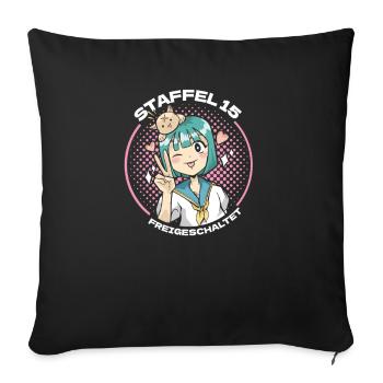 Anime Manga Anime Birthday Girl - Sofa pillowcase 17,3'' x 17,3'' (45 x 45 cm) - black - Front