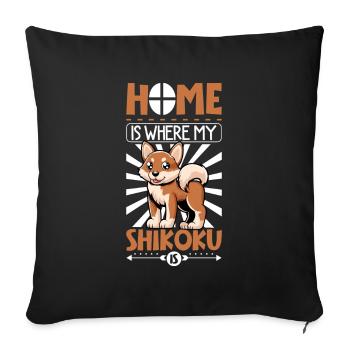 Home - Shikoku - Sofa pillowcase 17,3'' x 17,3'' (45 x 45 cm) - black - Front