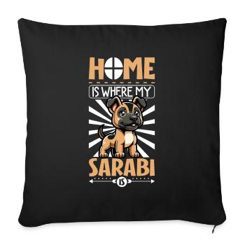 Home - Persian Shepherd Dog Qhadrejooni - Sofa pillowcase 17,3'' x 17,3'' (45 x 45 cm) - black - Front