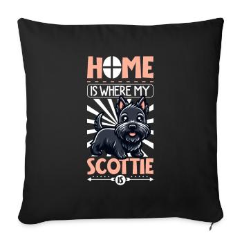 Accueil - Scottish Terrier - Housse de coussin décorative 45 x 45 cm - noir - Devant