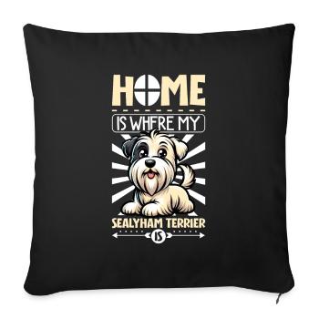 Home - Sealyham Terrier - Sofa pillowcase 17,3'' x 17,3'' (45 x 45 cm) - black - Front