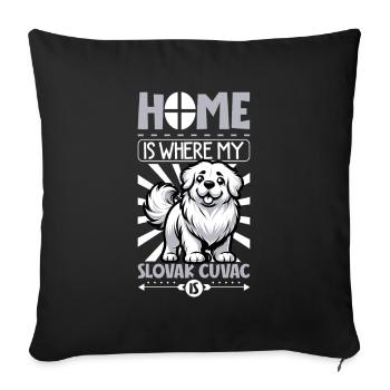 Home - Slovensky cuvac - Sofa pillowcase 17,3'' x 17,3'' (45 x 45 cm) - black - Front