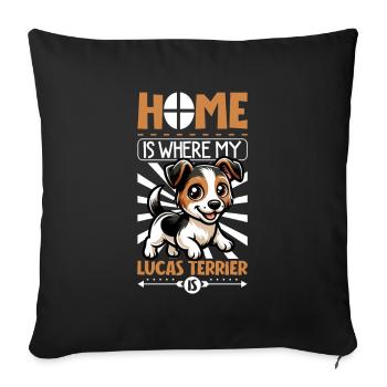 Accueil - Sporting Lucas Terrier - Housse de coussin décorative 45 x 45 cm - noir - Devant