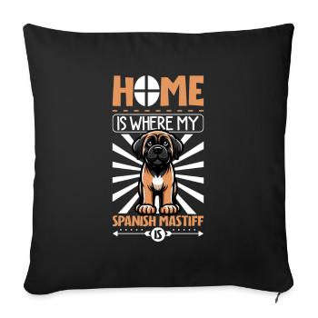 Home - Mastín Español - Sofa pillowcase 17,3'' x 17,3'' (45 x 45 cm) - black - Front