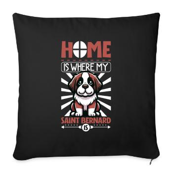 Accueil - Saint-Bernard - Housse de coussin décorative 45 x 45 cm - noir - Devant
