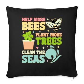 Plus d’abeilles aident à planter plus d’arbres Apiculteur I - Housse de coussin décorative 45 x 45 cm - noir - Devant