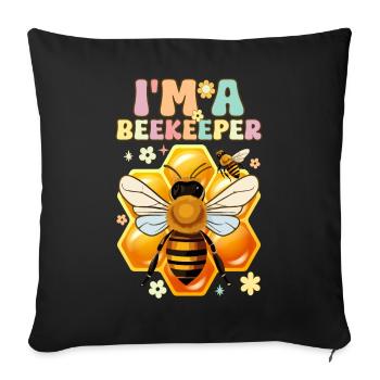 Je suis apiculteur apiculteur - Housse de coussin décorative 45 x 45 cm - noir - Devant
