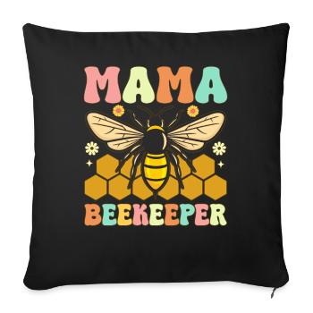 Maman Apiculteur Apiculteur Maman Apiculture - Housse de coussin décorative 45 x 45 cm - noir - Devant