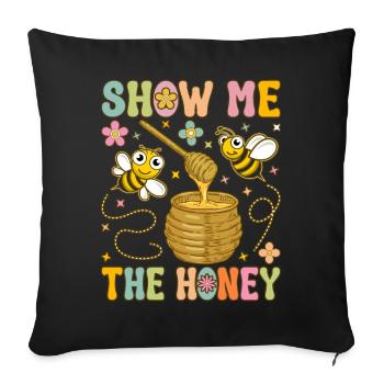Apiculteur Apiculteur Montrez-moi le miel - Housse de coussin décorative 45 x 45 cm - noir - Devant