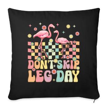 Funny Flamingo Crush Gym Workout Don't Skip L - Sofa pillowcase 17,3'' x 17,3'' (45 x 45 cm) - black - Front