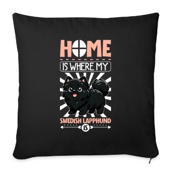 Accueil - Laponie suédoise - Housse de coussin décorative 45 x 45 cm - noir - Devant