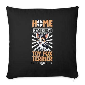 Accueil - American Toy Terrier - Housse de coussin décorative 45 x 45 cm - noir - Devant