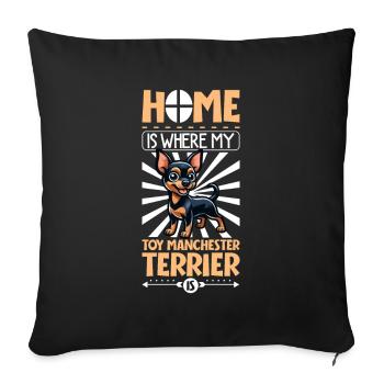 Home - Manchester Terrier - Sofa pillowcase 17,3'' x 17,3'' (45 x 45 cm) - black - Front