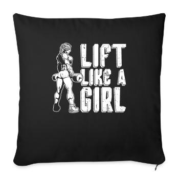 Haltérophilie Haltérophilie Soulevé de terre Barre - Housse de coussin décorative 45 x 45 cm - noir - Devant