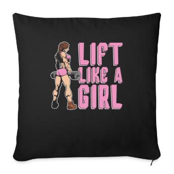 Haltérophilie Haltérophilie Soulevé de terre Barre - Housse de coussin décorative 45 x 45 cm - noir - Devant