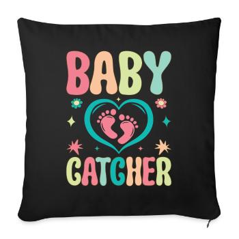 Baby Catcher Funny OBGYN Obstetrician Gynecologist - Sofa pillowcase 17,3'' x 17,3'' (45 x 45 cm) - black - Front