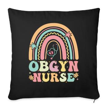 OBGYN Nurse Funny Obstetrician Gyn - Sofa pillowcase 17,3'' x 17,3'' (45 x 45 cm) - black - Front