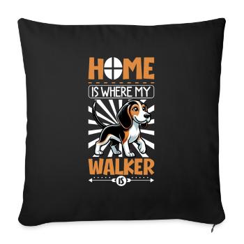 Home - Treeing Walker Coonhound - Sofa pillowcase 17,3'' x 17,3'' (45 x 45 cm) - black - Front