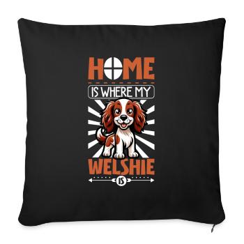 Home - Welsh Springer Spaniel - Sofa pillowcase 17,3'' x 17,3'' (45 x 45 cm) - black - Front