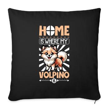 Accueil - Volpino Italiano - Housse de coussin décorative 45 x 45 cm - noir - Devant