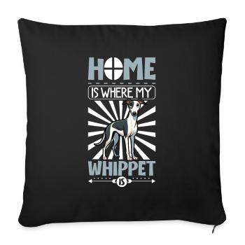 Home - Whippet - Sofa pillowcase 17,3'' x 17,3'' (45 x 45 cm) - black - Front