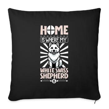 Home - Berger Blanc Suisse - Sofa pillowcase 17,3'' x 17,3'' (45 x 45 cm) - black - Front