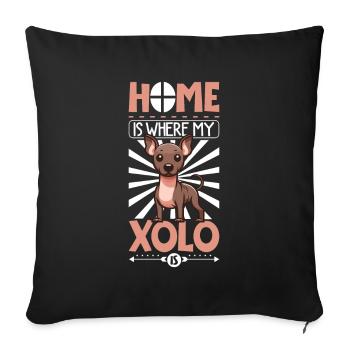 Home - Xoloitzcuintle - Sofa pillowcase 17,3'' x 17,3'' (45 x 45 cm) - black - Front