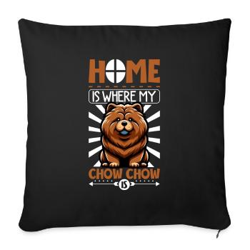 Accueil - Chow Chow - Housse de coussin décorative 45 x 45 cm - noir - Devant