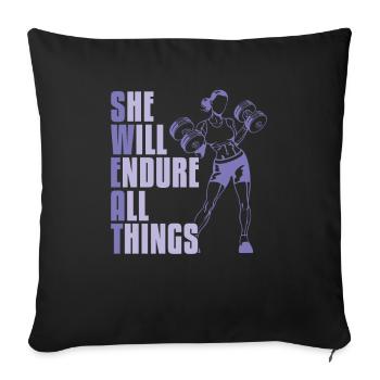 Haltérophilie Haltérophilie Transpiration - Housse de coussin décorative 45 x 45 cm - noir - Devant