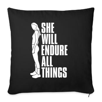 Weightlifting Weightlifter Sweat - Sofa pillowcase 17,3'' x 17,3'' (45 x 45 cm) - black - Front
