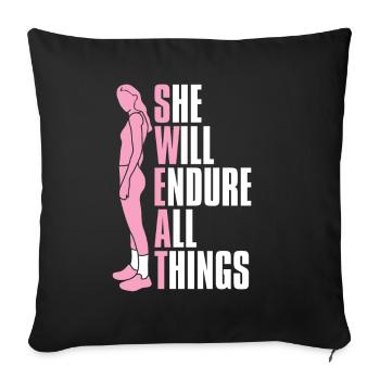 Weightlifting Weightlifter Sweat - Sofa pillowcase 17,3'' x 17,3'' (45 x 45 cm) - black - Front