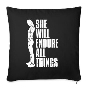 Haltérophilie Haltérophile Sweat - Housse de coussin décorative 45 x 45 cm - noir - Devant