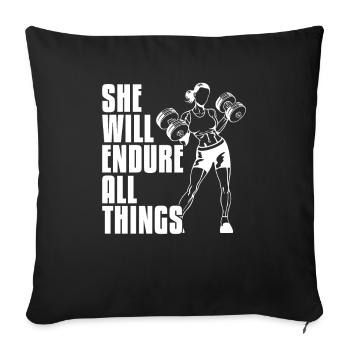 Haltérophilie Haltérophile Sweat - Housse de coussin décorative 45 x 45 cm - noir - Devant