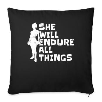 Weightlifting Weightlifter Sweat - Sofa pillowcase 17,3'' x 17,3'' (45 x 45 cm) - black - Front