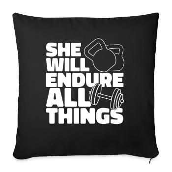 Weightlifting Weightlifter Sweat - Sofa pillowcase 17,3'' x 17,3'' (45 x 45 cm) - black - Front