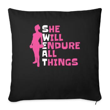 Weightlifting Weightlifter Sweat - Sofa pillowcase 17,3'' x 17,3'' (45 x 45 cm) - black - Front