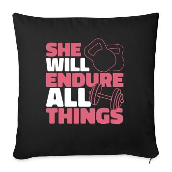 Weightlifting Weightlifter Sweat - Sofa pillowcase 17,3'' x 17,3'' (45 x 45 cm) - black - Front