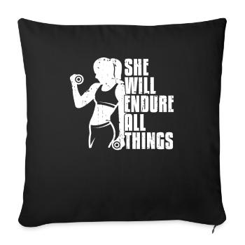 Haltérophilie Haltérophilie Transpiration - Housse de coussin décorative 45 x 45 cm - noir - Devant