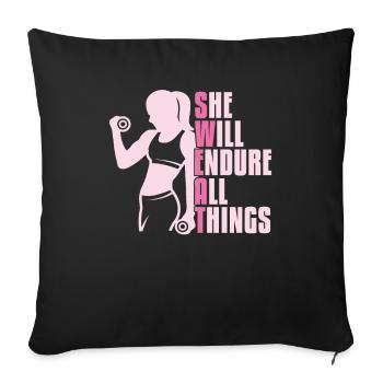 Weightlifting Weightlifter Sweat - Sofa pillowcase 17,3'' x 17,3'' (45 x 45 cm) - black - Front