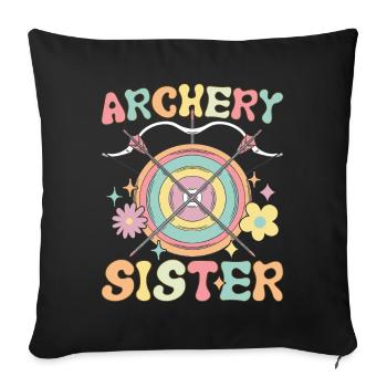 Archery Sister Groovy Archery Girl - Sofa pillowcase 17,3'' x 17,3'' (45 x 45 cm) - black - Front
