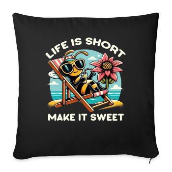 Amoureux des abeilles Apiculteurs Amis de la nature Apiculteurs - Housse de coussin décorative 45 x 45 cm - noir - Devant