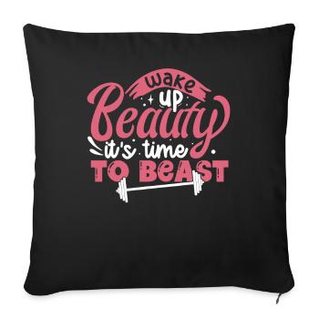Haltérophilie Haltérophile - Housse de coussin décorative 45 x 45 cm - noir - Devant