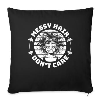 Haltérophilie Haltérophilie Cheveux - Housse de coussin décorative 45 x 45 cm - noir - Devant
